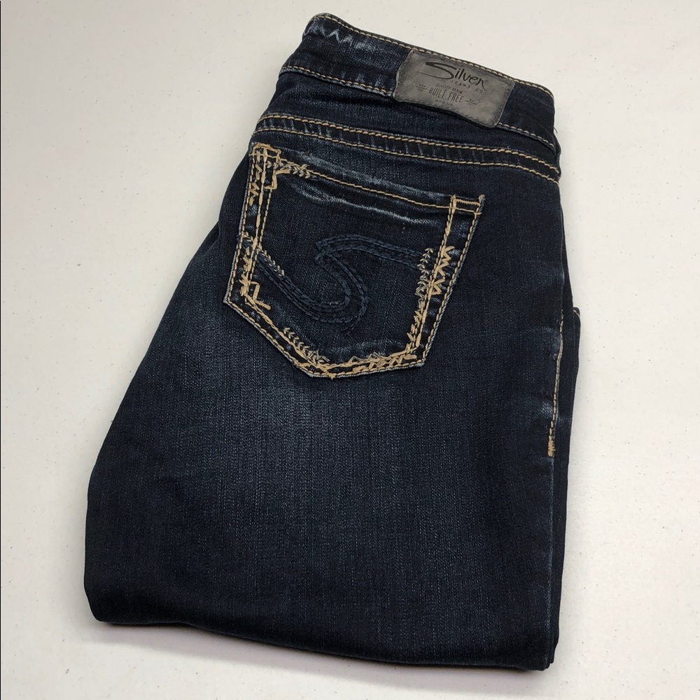 LIKE NEW SILVER ELYSE MID SLIM BOOT JEANS 28x33 ⭐️
